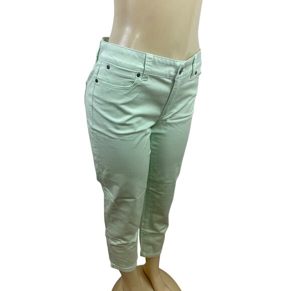Talbots Womens Mint Green Capri Jeans Mid-Rise Slim Fit Size 6 - New - Picture 2 of 10